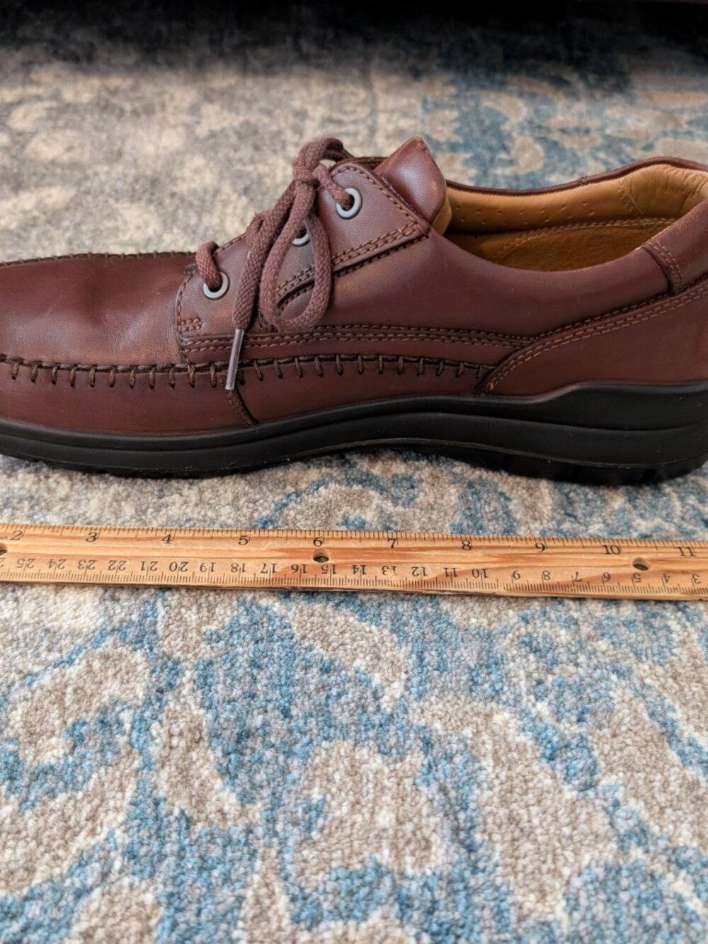ECCO Shoes Men's 47 Tie Brown Leather TPU Casual Business Oxford Comfort - Picture 10 of 14